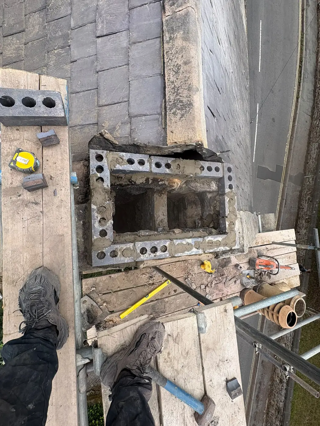 Chimney breast rebuild
