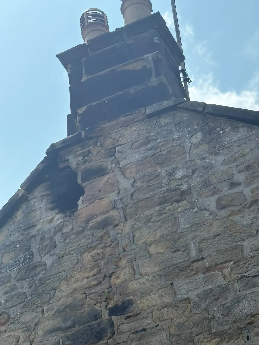 Stone chimney restoration