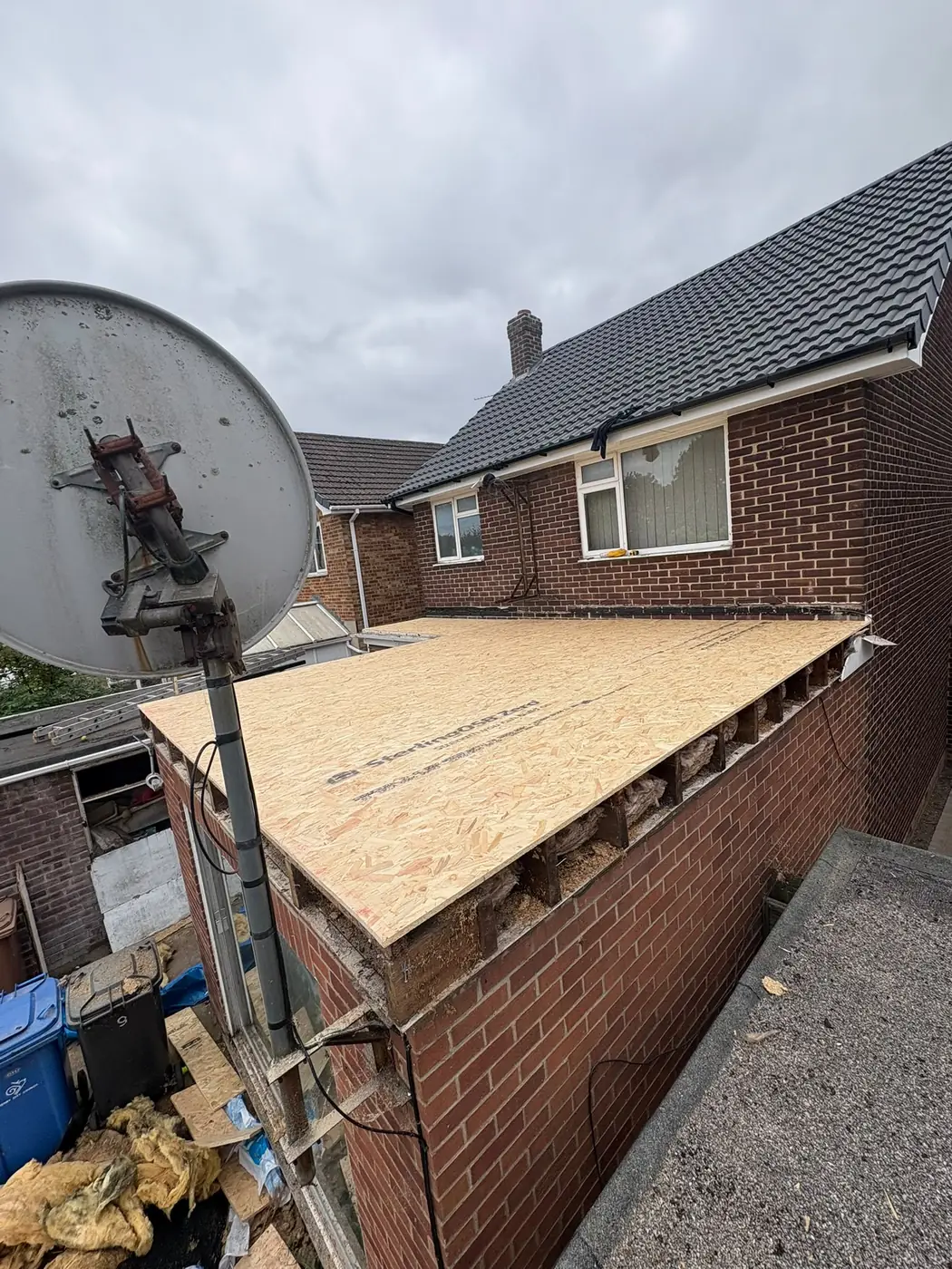 Extension flat roof deck