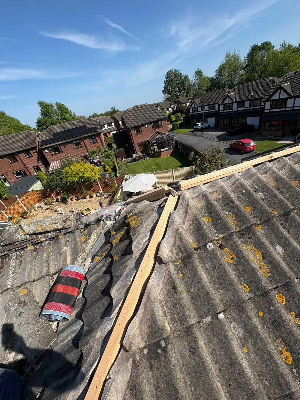 Valley repair in progress